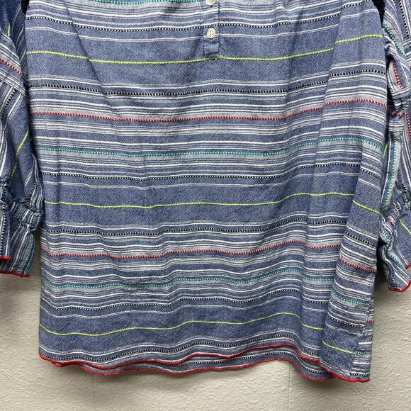 Caffe Marrakesh Anthro Cotton Top Womens 2X Flowy Tasseled Bohemian Cottagecore - Picture 4 of 12